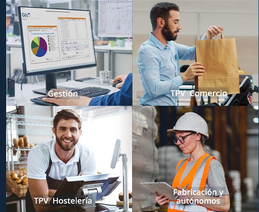 TPV con ClassicGes en mostrador de comercio